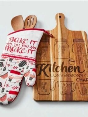 Kitchen Conversion Cutting Board Acacia Wood Practical Housewarming Gift